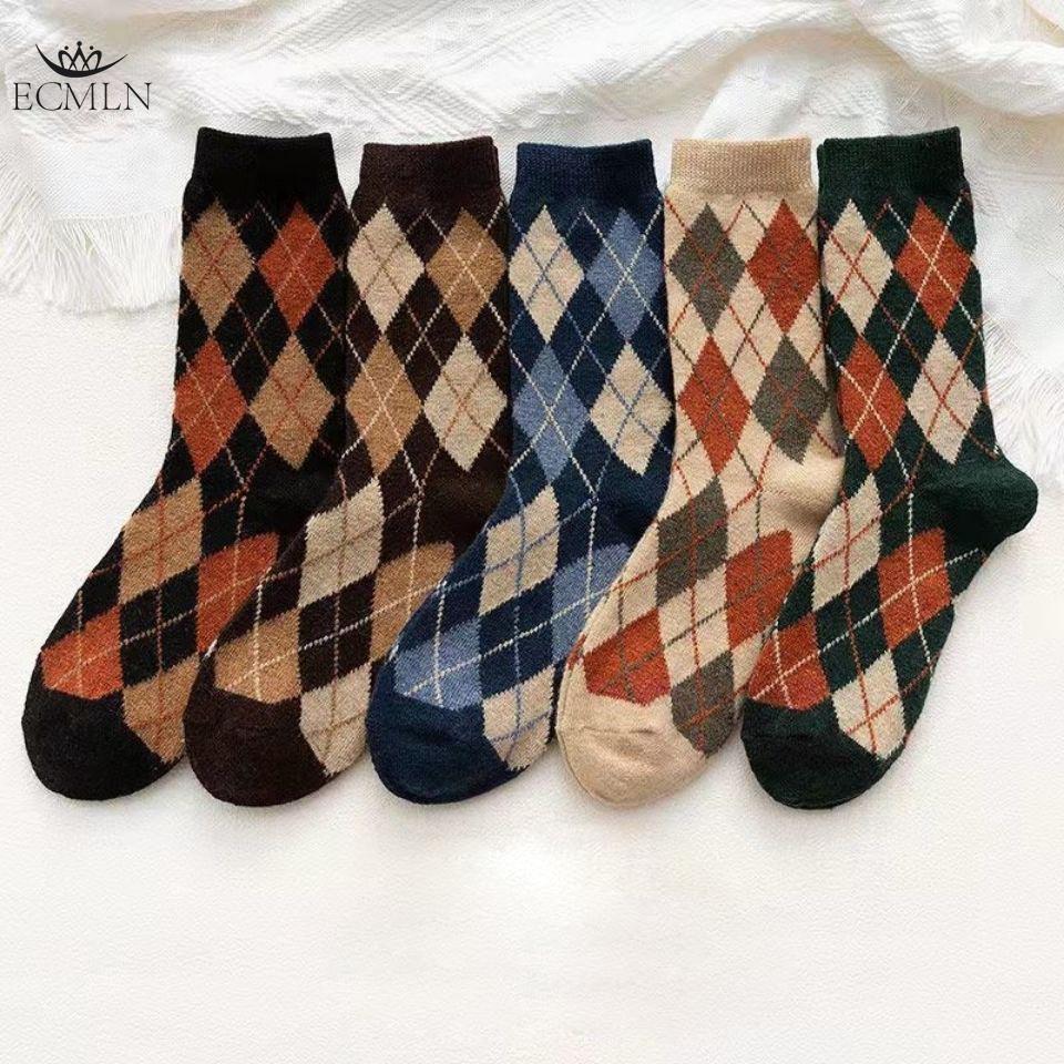 Women's Socks New Autumn and Winter Diamond Thick Warm Ladies' Women Mid-tube Socks