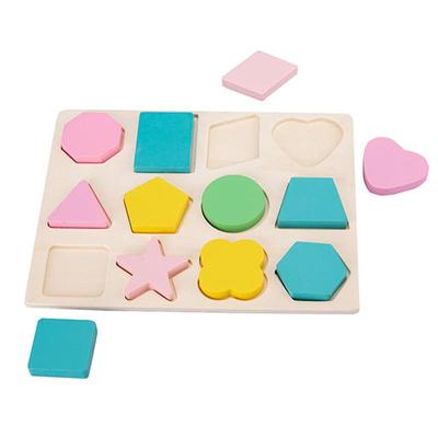 Детские деревянные геометрические shape color matching puzzles - Образовательные строительные блоки