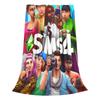 The Sims 4 Пламбоб Видеоигра Коралловый Флис Плюшевое Покрывало Пламбоб Мультяшные Покрывала Диван Легкое Тонкое Для Улицы Многофункциональное