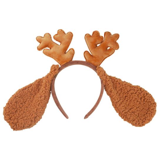 Рождественская повязка на голову с декором в виде рогов оленя, праздничный головной убор с дизайном оленя, женские эластичные удобные рождественские аксессуары для волос
