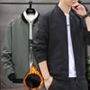 Fleece Jacket for Men Baseball Collar Jacket for Winter Warm Jacket for Men Fashion Men Mouth Sleeve Top Side Seam Insert Bag