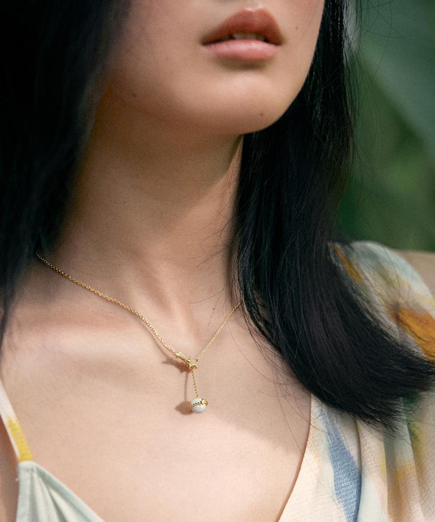 Lola Rose Heliocentric Opal Drop Style Cubic Necklace