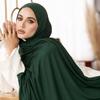 Ramadan Solid Color Muslim Hijab Thin Breathable Soft Cozy Scarf Elegant Style Windproof Sunscreen Shawl Headscarf