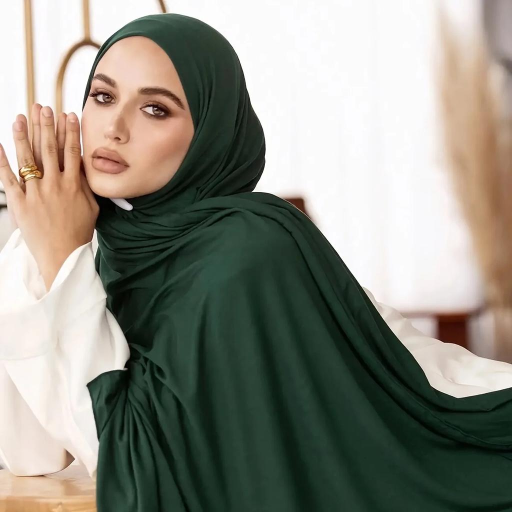 Ramadan Solid Color Muslim Hijab Thin Breathable Soft Cozy Scarf Elegant Style Windproof Sunscreen Shawl Headscarf