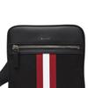 Bally Zipper Closure Striped Decor Leather Shoulder Crossbody Bag Men bags Black 6238425