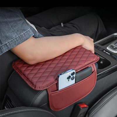 Подлокотник центральной консоли автомобиля из искусственной кожи, органайзер, защитная подушка для подлокотников, сумка для хранения автомобильных аксессуаров