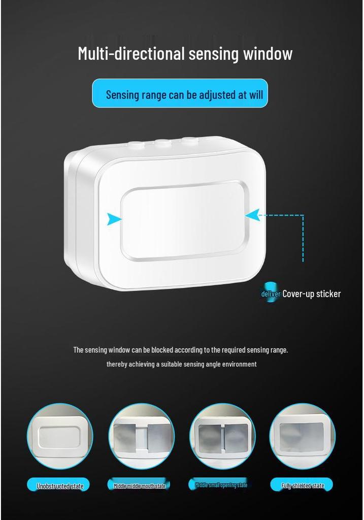 Wireless Doorbell with Anti-theft Infrared Sensor and Welcome Alert Sound