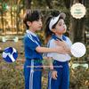 Летняя форма для девочек начальной школы Qingqing World Edition, Шэньчжэнь, с коротким рукавом