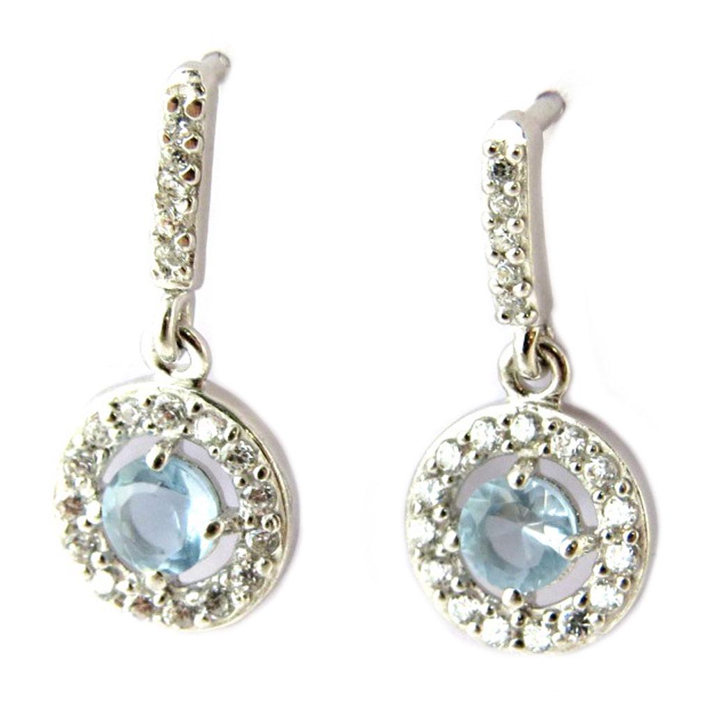 Les Trésors De Lily [P1979] - Silver Earrings 'Sissi' Blue White Silver (rhodium Plated)