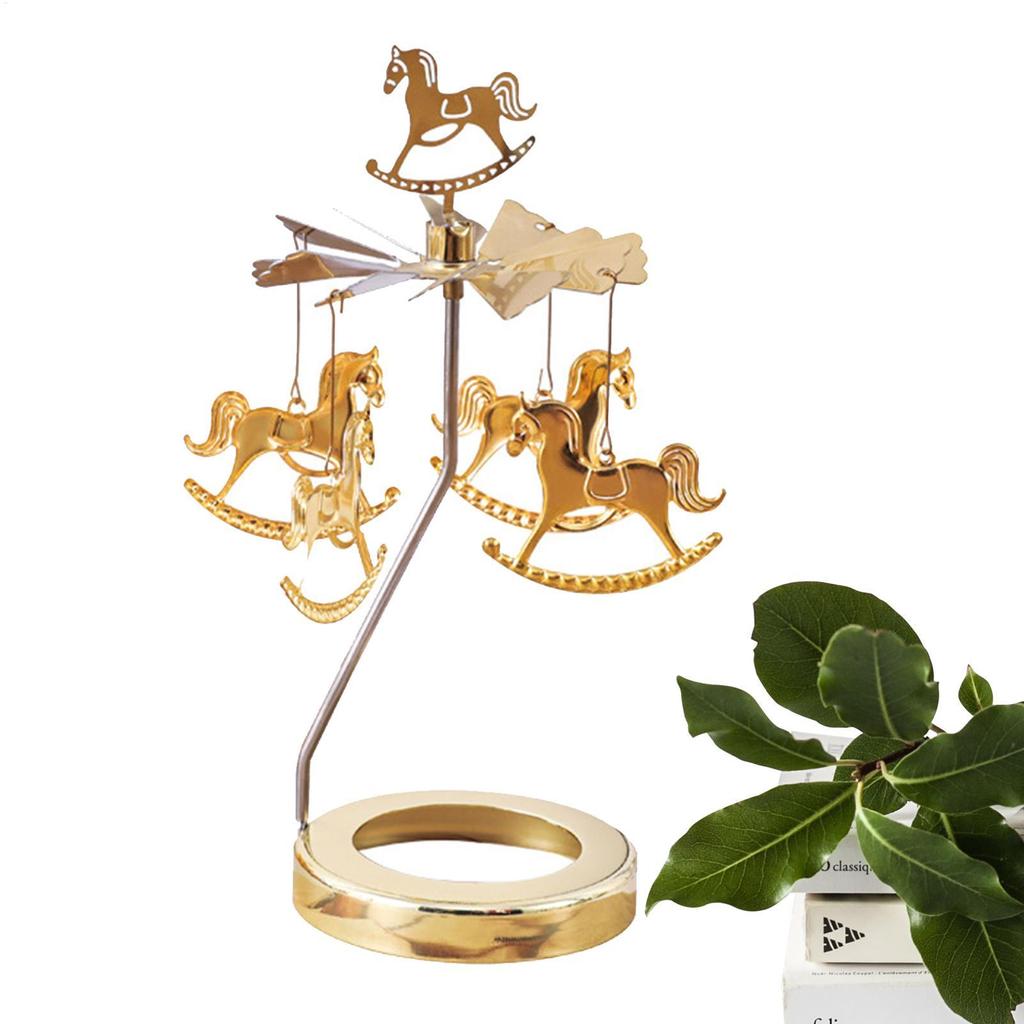 Золотые подсвечники Вращающийся поднос Рождество Романтика Вращение Карусель Подсвечник для чайной свечи Ужин Свадьба Бар Вечеринка
