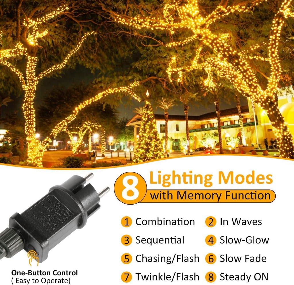Уличные светодиодные гирлянды 10 м 20 м 30 м 50 м 100 м светодиодные рождественские гирлянды водонепроницаемые 24 В гирлянда 8 режимов для сада свадьбы рождественской вечеринки декор