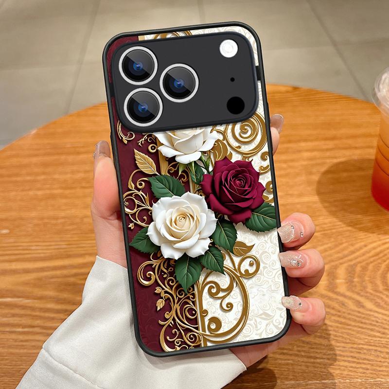 Translucent Matte Magnetic Case For iPhone 17 16 15 Pro 14 13 Pro Max 16e 17e For Magsafe Oil Painting Flower Hard PC Back Cover