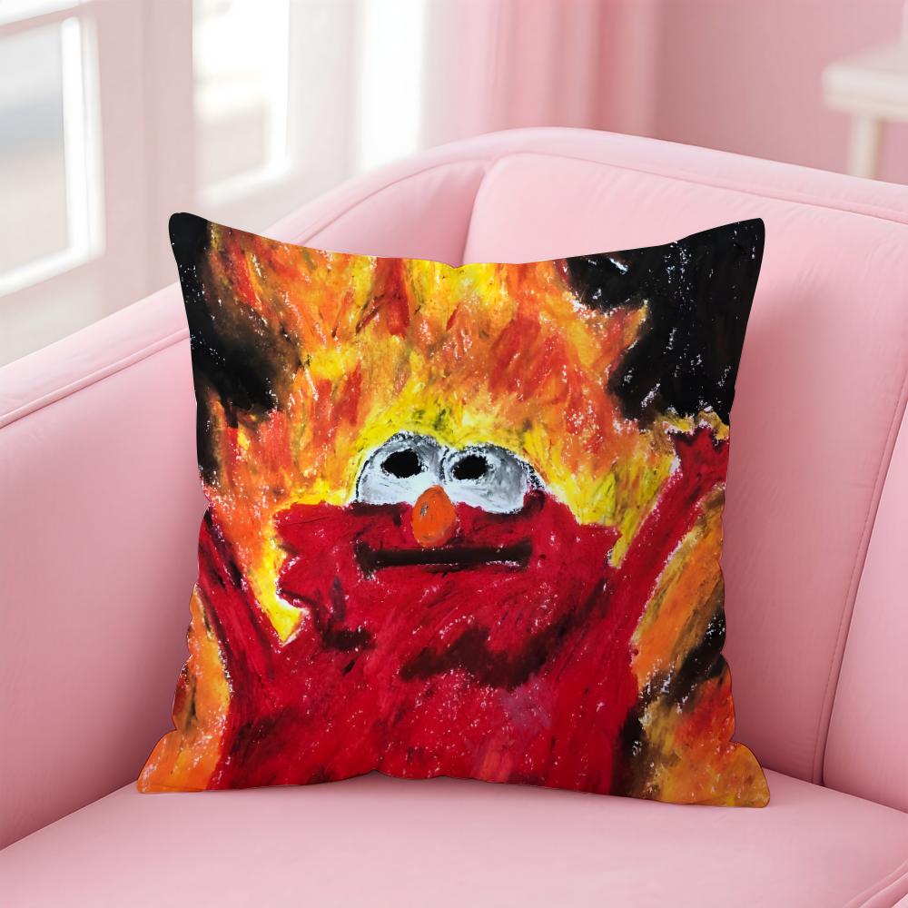 EElmo Cushion Cover Pillow Case Soft Friendly Fabric Concealed Zipper