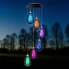 New LED Solar Wind Chime Kerosene Lamp Outdoor Decoration Retro Courtyard Lamp Home Porch Garden Decoration Hanging Lantern