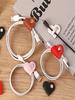 5 Pcs Colorful Heart-Shaped PU Leather Cable Organizers - Keep Headphones and Charging Cables Neatly Managed with These Vibrant