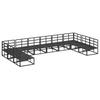 Garden Sofa Set with Cushions 10 pcs Black Aluminum