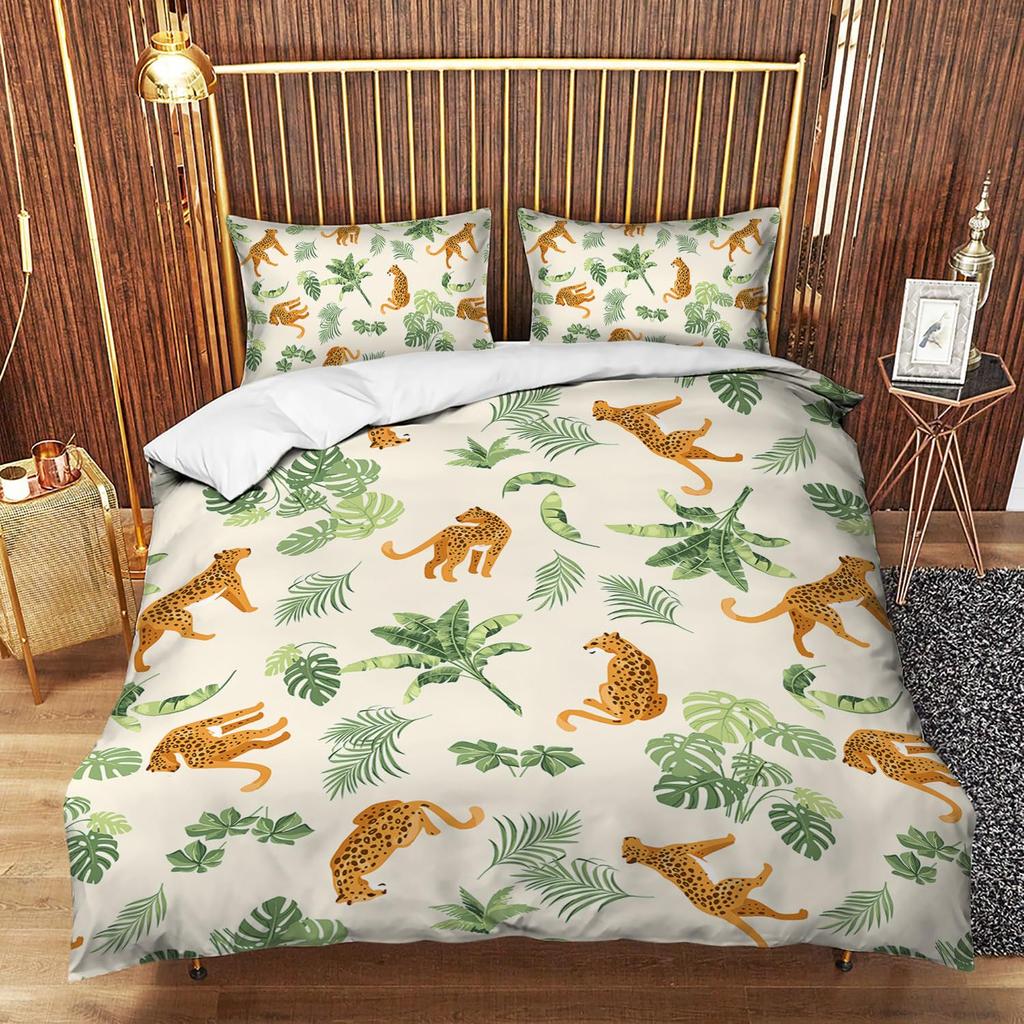 Black leopard print duvet cover set popular suitable for boys and girls bedroom