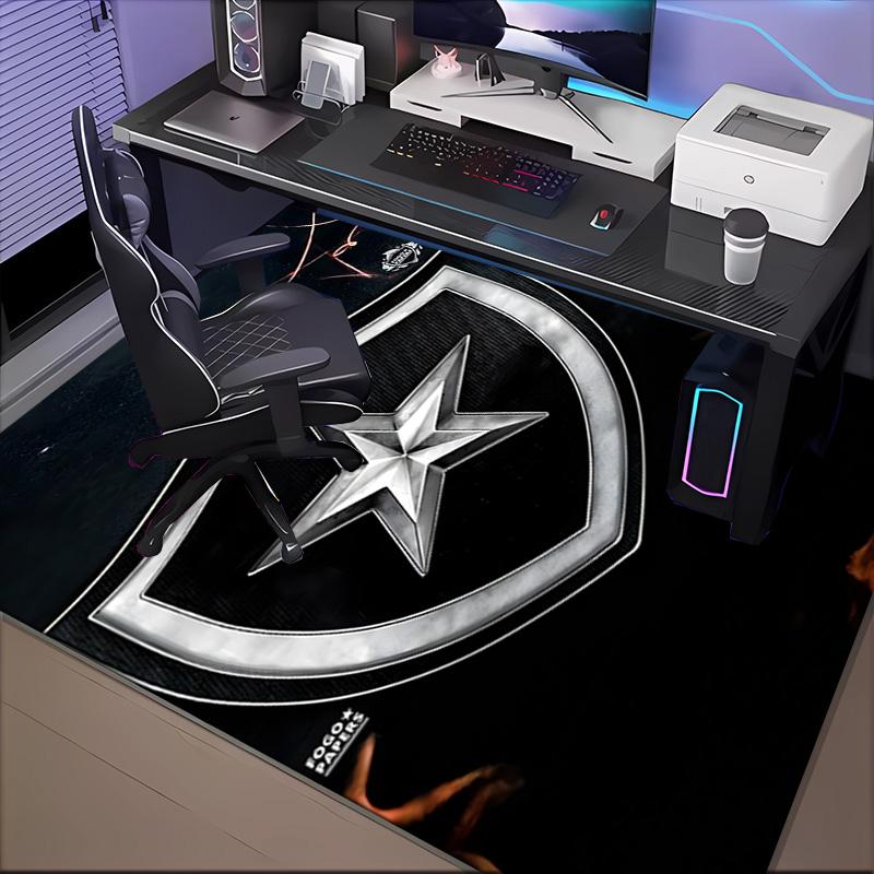 Shield With Star Emblem Printed Office Carpet Chair Cushion Entryway Rug, Rugs for Living Room, Bedroom Christmas gifts