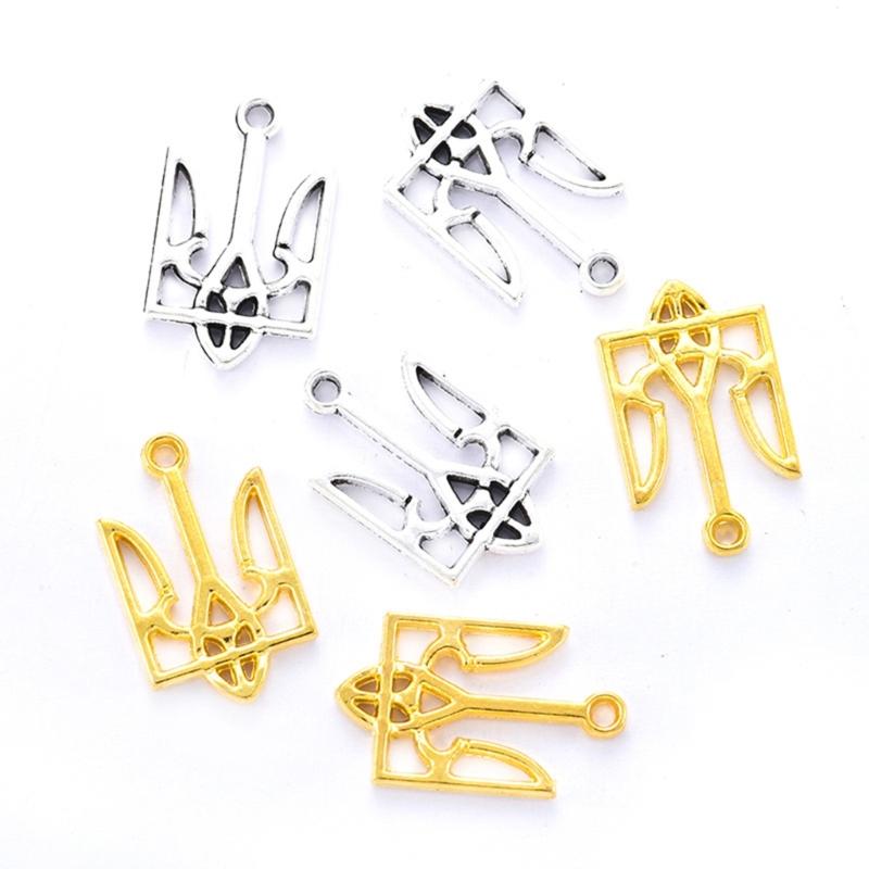100 шт./набор DIY аксессуары Ретро сплав Подвески с национальным гербом Украины Украинский флаг Трезубец Шарм Патриотический подарок
