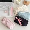 Cute Bowknot Pencil Case Large Capacity Storage Bag Pouch Gift for Girls School Office Stationery Storage Bag Organizer Supplies