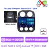 Autoradio Android 17 pour JEEP Compass Patriot 2010 - 2016 Lecteur multimédia automobile GPS Navigation Carplay Stéréo 4G BT Sans 2din DVD