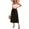 Women's Skirt Bohemian Skirt Solid Color Casual Skirt With Pockets