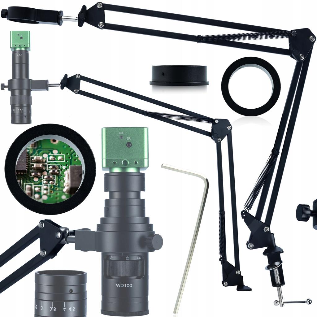 Norma Black PRO Digital Microscope with Adjustable Boom and ODM-180X Lens