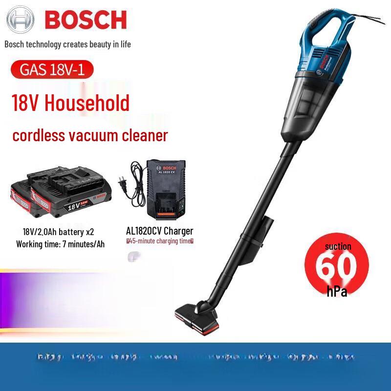 Bosch Беспроводной портативный пылесос GAS18V-1, штекер CN (адаптер в комплекте)