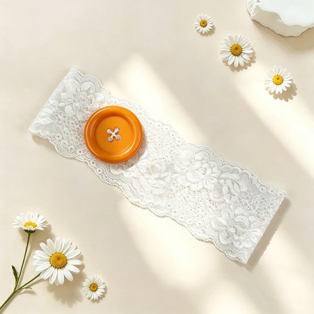 Vintage Style Lace Headband Plastic Yoga Headband Trendy Button Headband  Women