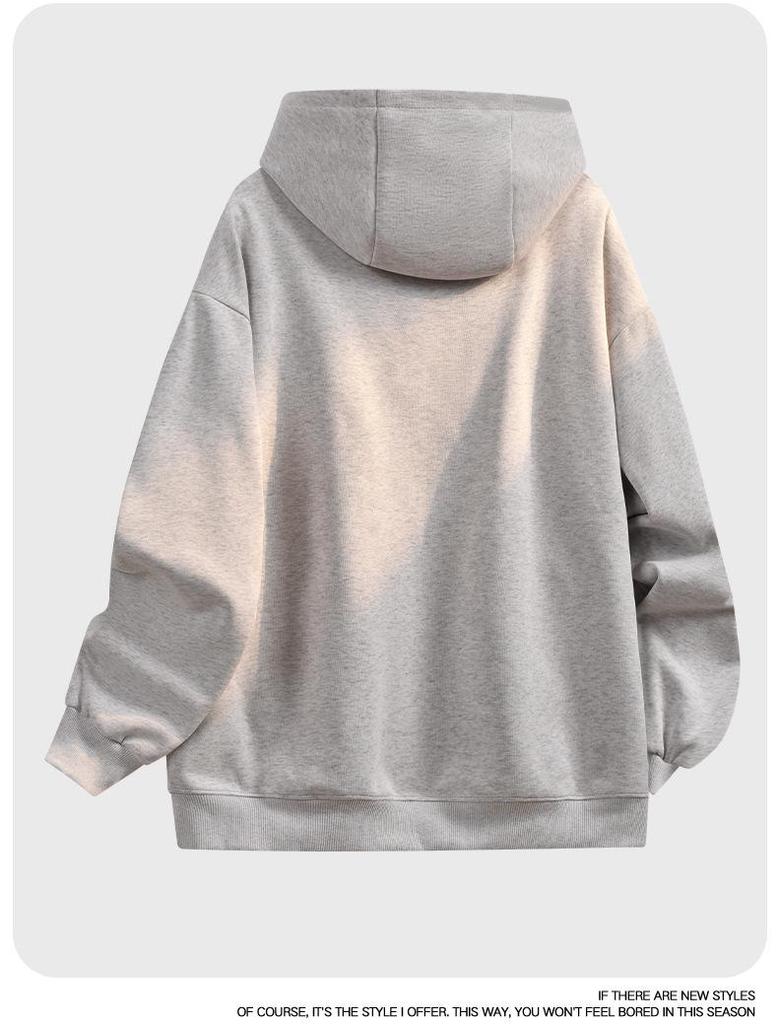 American-Style Heavyweight Casual Hoodie: New Spring Trend, Loose Fit, Color-Blocked Design, Versatile Couple's Cardigan.