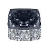 Women's High Waisted Sexy Sequined Half Skirt Waist Accessories Sequined Belly Dance Waist Scarf