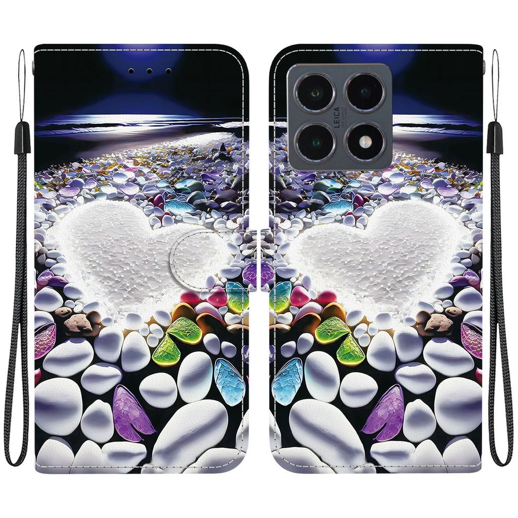 For Xiaomi 15T Case Pattern Printing Leather Flip Wallet Phone Cover with Lanyard