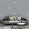 Living Room Black Fancy Large DIY 3D Frameless Acrylic Mirror Sticker Art Home Decor Unique Gift Modern Luxury Wall Clocks  Wall