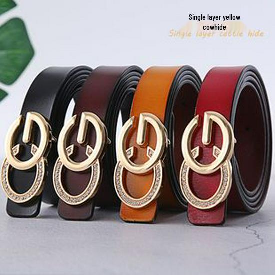 Handmade Woven Leather Belt with Alloy Buckle - Unisex Casual Fashion for Jeans