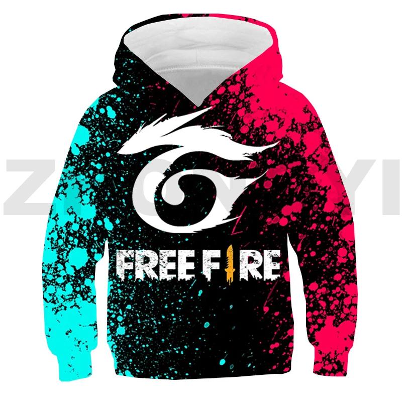 Новая толстовка Free Fire Garena 3D с капюшоном для детей Harajuku Anime Hoodie Autumn Daily Hip Hop Boys Girls Game Free Fire Oversize Sweatshirt