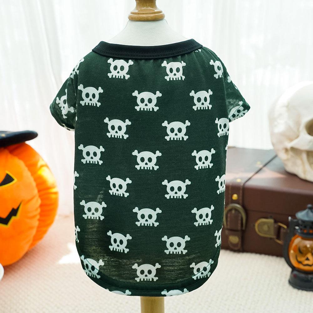 Хэллоуин Домашнее животное Собака Собака Кошка Одежда Принадлежности Костюм Черепа Тонкий Призрак Фестиваль Тедди Большой Медведь Померанский Шпиц