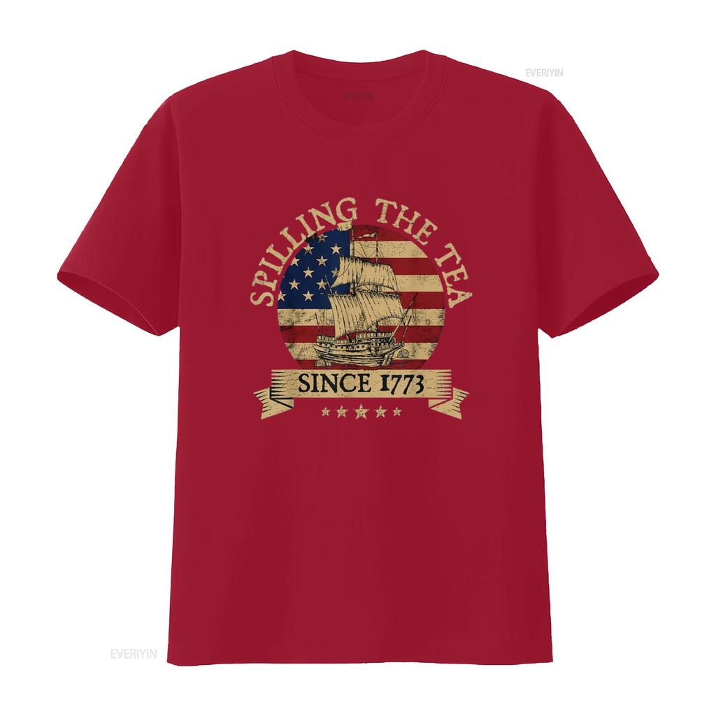 Spilling The Tea Since 1773 Vintage Us History Teacher T Shirt Black 2X Large vintage Washed designer clothes Slightly Stylish
