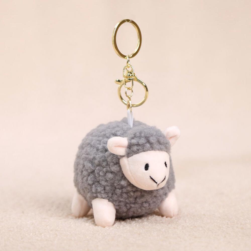Lifelike Lamb Plush Keychain Plush Chubby Lamb Plush Toy Stuffed Animal Keyring  Bag Decoration