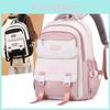 Trendy College Style Nylon Backpack For High School And University Students In Pink And Purple