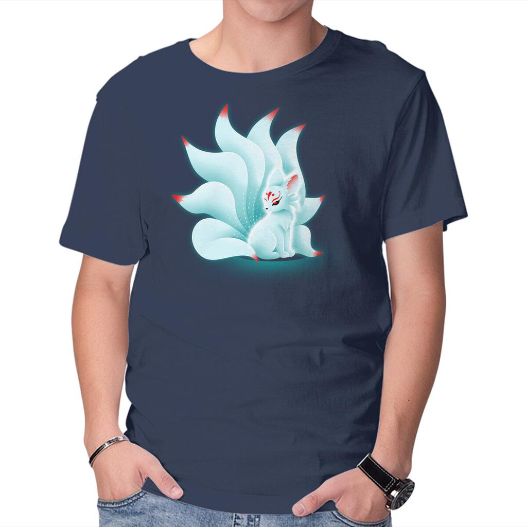 Unisex Crew Neck T-Shirt Cute Kitsune Graphic Short Sleeve Casual Tee