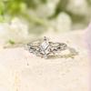 S925 Sterling Silver Rhombus Zirconia Flower Vine Ring for Women - High-end European and American Style.