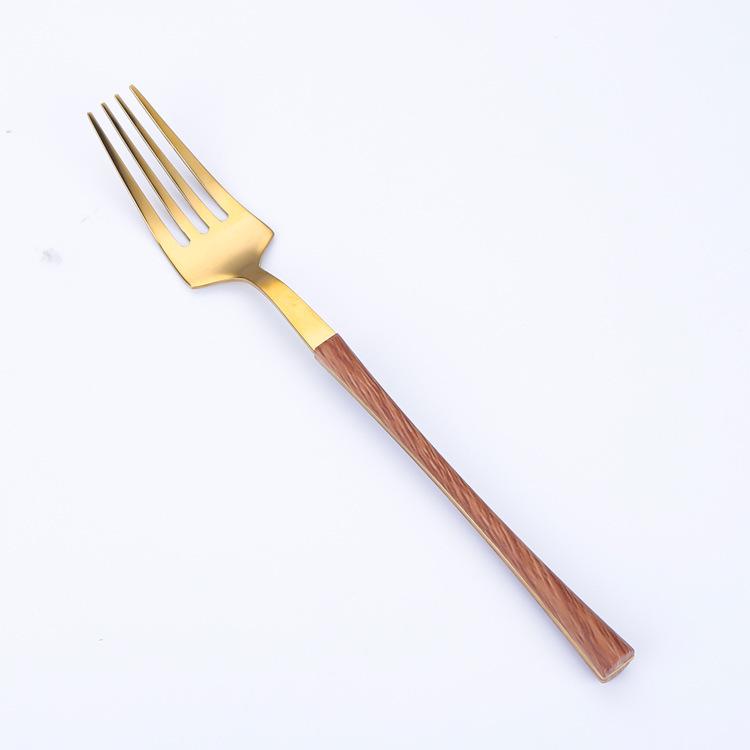 430 Stainless Steel Knife and Fork Spoon Small Waist Wooden Handle Western Tableware Set Portuguese Tableware Steak Knife and Fork