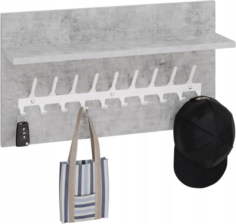 Wieszak Na Ubrania Loft 70 Cm - Biały + Beton Jasny, Solidny I Stylowy