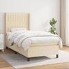 3131550 vidaXL Divan Bed with Mattress Cream 80x200 Cm Fabric