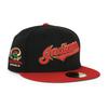[New Era] Cap 59FIFTY Cleveland Indians MLB MUNICIPAL STADIUM FITTED CAP CLEVELAND INDIANS Black Hat 5950 SIDE PATCH Side Patch Sz 8 [Used]