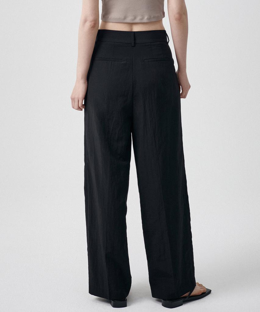 MUSINSA STANDARD WOMAN Женские широкие плиссированные брюки [Черный]