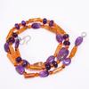Natural Amethyst Carnelian Gemstone Beads Necklace 3-15 Mm 18" UB-7996 UB-7996