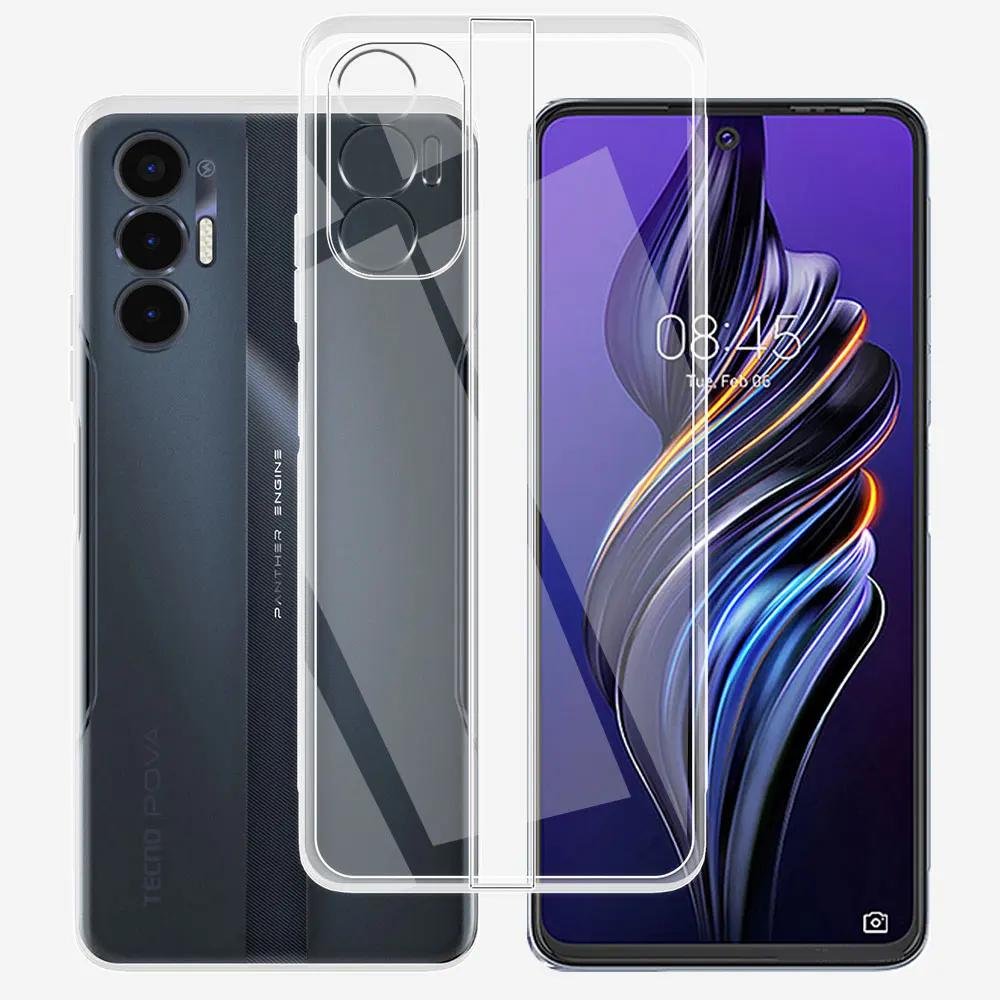 Для Tecno Pova 3 Чехол LF7n 6.9" Ультратонкий силиконовый мягкий TPU прозрачный задний чехол Чехол для Tecno Pova 3 Чехол для Tecno Pova3 Fundas