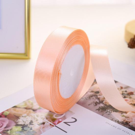Атласная лента для рукоделия, 25 ярдов, гладкая сплошная цветная устойчивая к разрыву лента шириной 2 см для праздника, вечеринки, рождественского торта, подарочная упаковка, декоративная лента