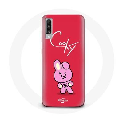 Coque Pour Samsung Galaxy A50 BTS Bangtan Garçons BT21 Cooky Fond Rouge